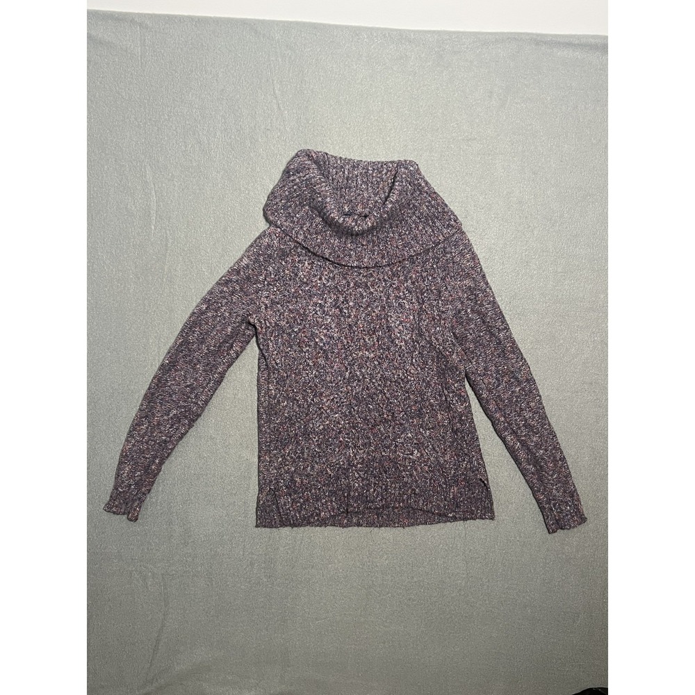 Lee Women's Small S Heather Purple Multi Cowl Neck Textured Knit Sweater Top